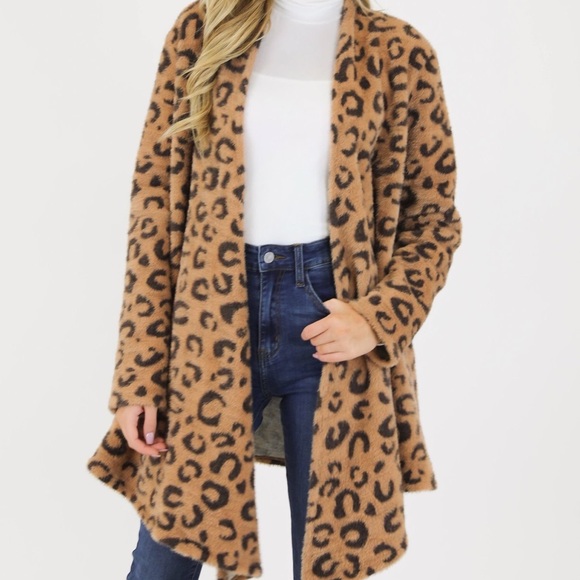 Judith March Sweaters - NWT Natural Luxe Leopard Cardigan